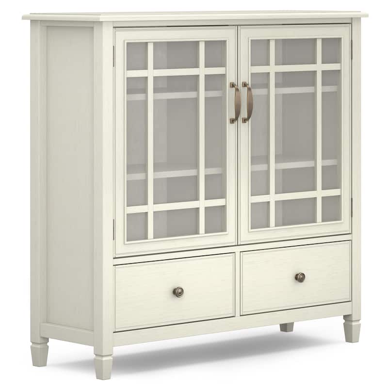 WYNDENHALL Hampshire SOLID WOOD 46 inch Wide Traditional Tall Storage Cabinet - 46"w x 17"d x 46"h