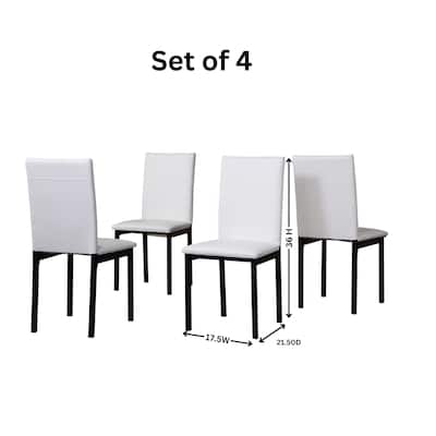 Faux Leather Seat Metal Frame Dining Chairs