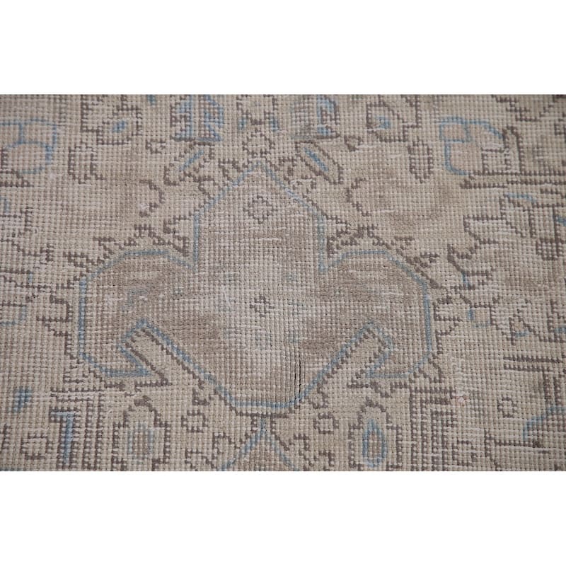 Handmade Vintage Distressed Tabriz Persian Rug Handmade Wool Carpet - 6'7" x 9'7"