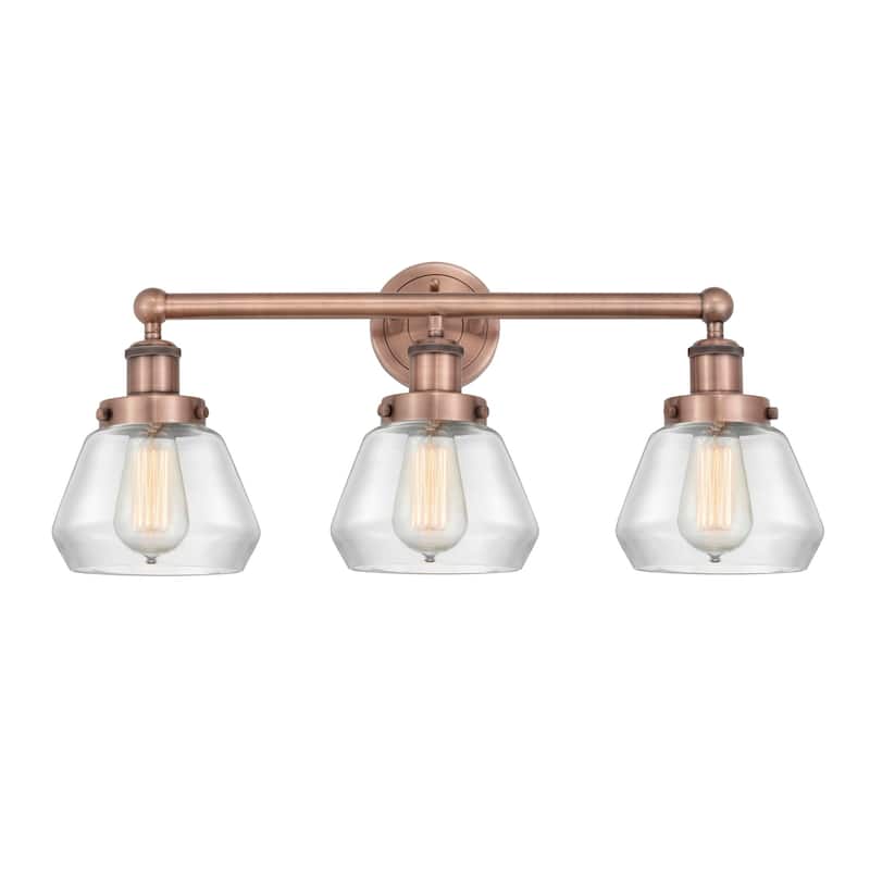 Innovations Lighting 616-3W-10-25 Fulton Vanity Fulton 3 Light 25" - Antique Copper / Clear