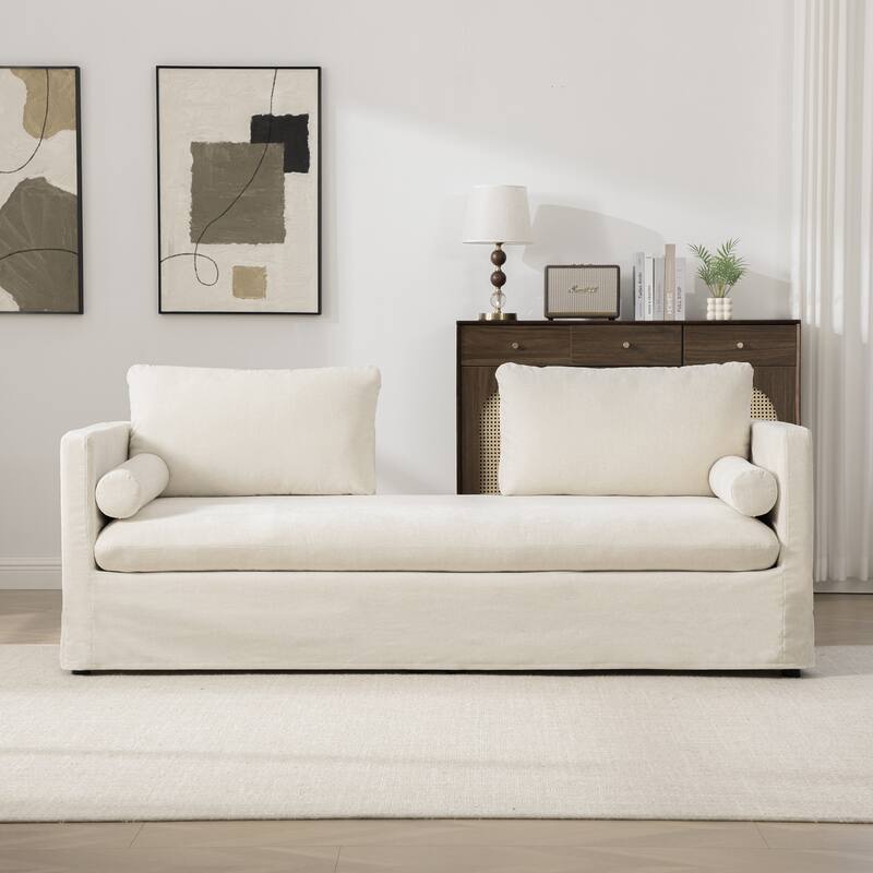 82.7" W Chenille Fabric Comfortable 2-Seater Sofa With Plush Cushion,Loveseat With Pillows