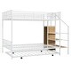 preview thumbnail 8 of 12, Twin Over Full Metal Bunk Bed with Trundle, Storage Ladder, and Built-in Wardrobe for Kids Room