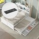 preview thumbnail 1 of 14, Full Size Platform Bed with Multi-functional Headboard, USB Ports, Twin Trundle, and 3 Storage Drawers White