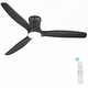 preview thumbnail 31 of 69, Sofucor 52Inch Low Profile Flush Mount Ceiling Fan with LED Light,3‑Blade Quiet Light Combo for Bedroom Kitchen Living Room Black
