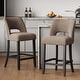 preview thumbnail 3 of 59, Upholstered Counter Height Bar Stools with wood legs for Kitchen Island Dining Room Set of 2 - Brown