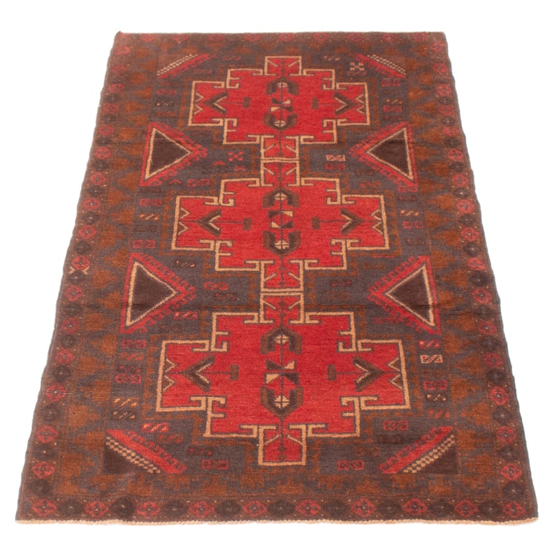 ECARPETGALLERY Hand-knotted Baluch Red Wool Rug - 3'5 x 6'0