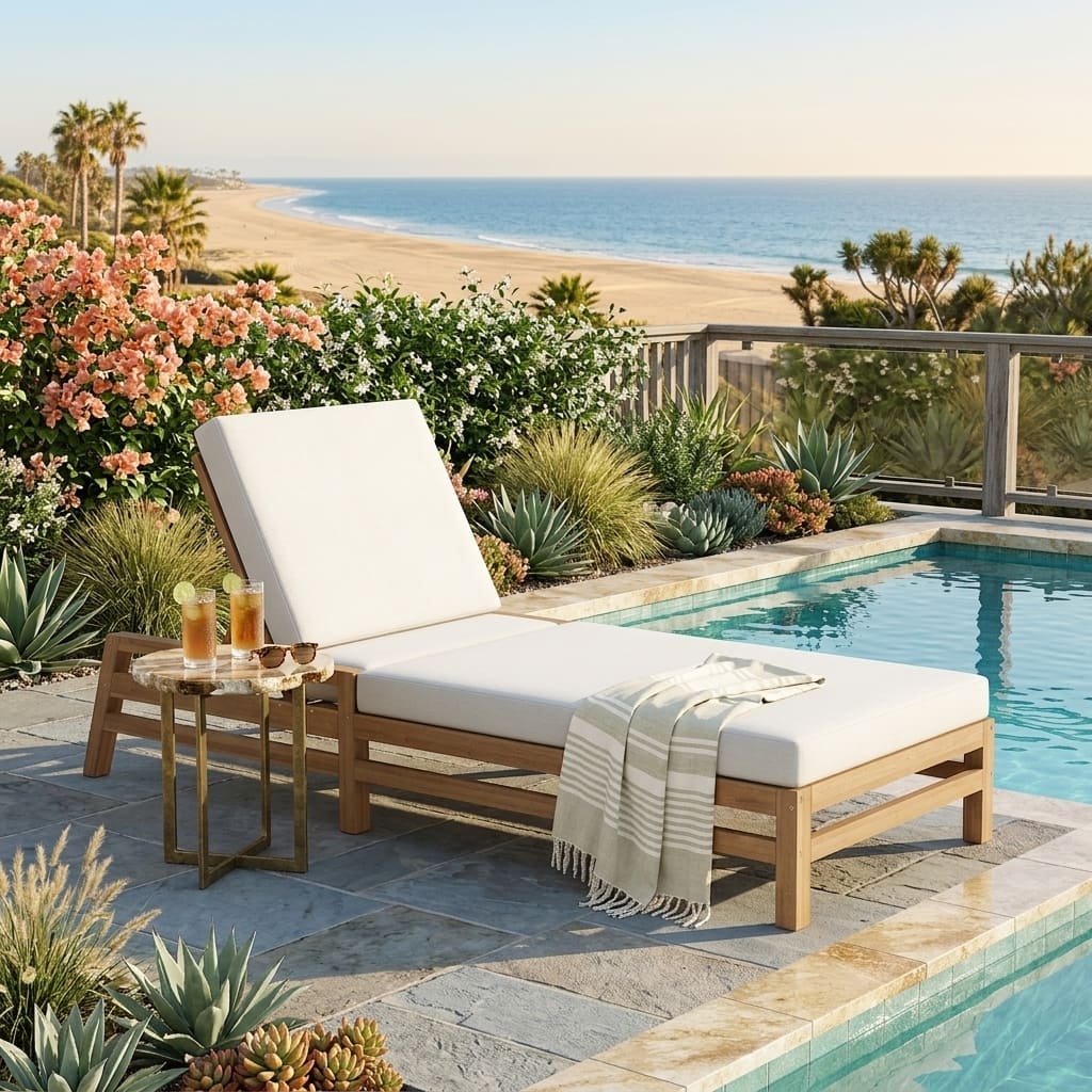 5-Position Adjustable Outdoor Chaise Lounge with Plush Cushions by Leisure Zone