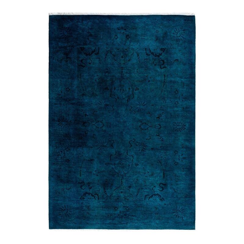 Fine Vibrance One-of-a-Kind Hand-Knotted Area Rug - Blue, 5' 10" x 8' 8" - 5' 10" x 8' 8"