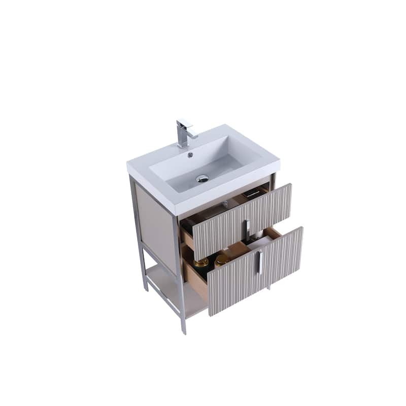 Fine Fixtures Serenity Modern Bathroom Vanity with White Gel Acrylic Top