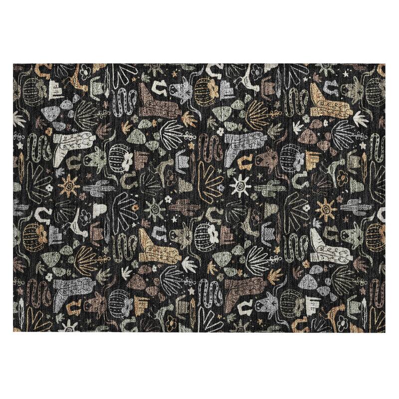 Machine Washable Indoor/ Outdoor Modern Ranch Chantille Rug