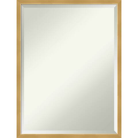 Beveled Wood Wall Mirror - Svelte Polished Gold Frame
