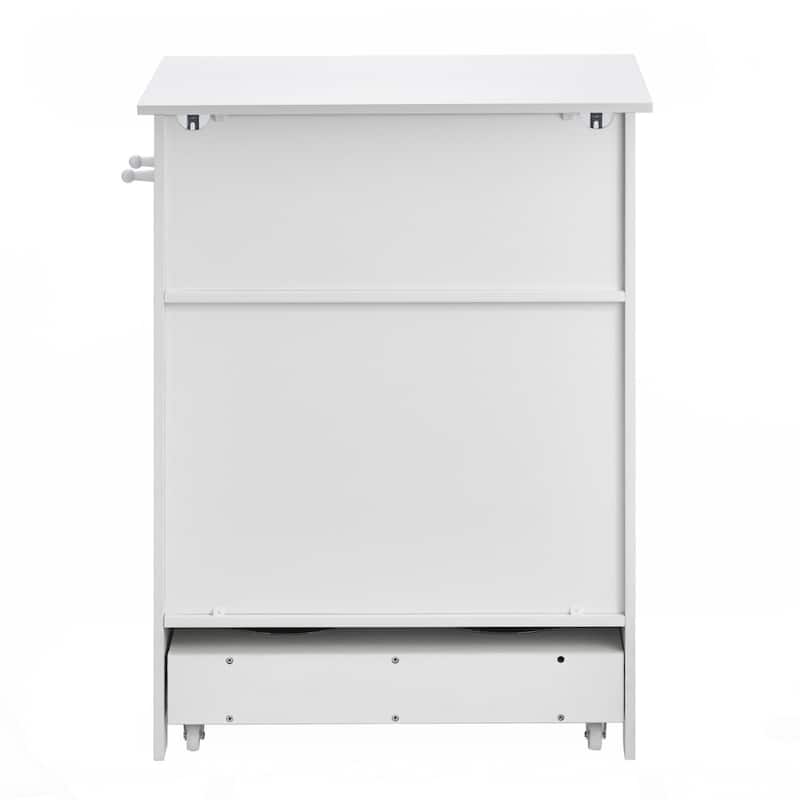 Pet Feeding Station w/ 2 Elevated Dog Bowls Dog Food & Toy Storage Cabinet