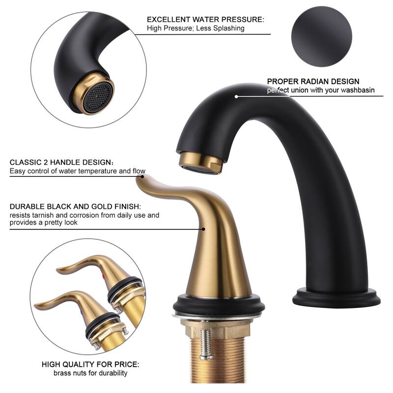 WOWOW Elegant Dual-Handle Bathroom Sink Faucet