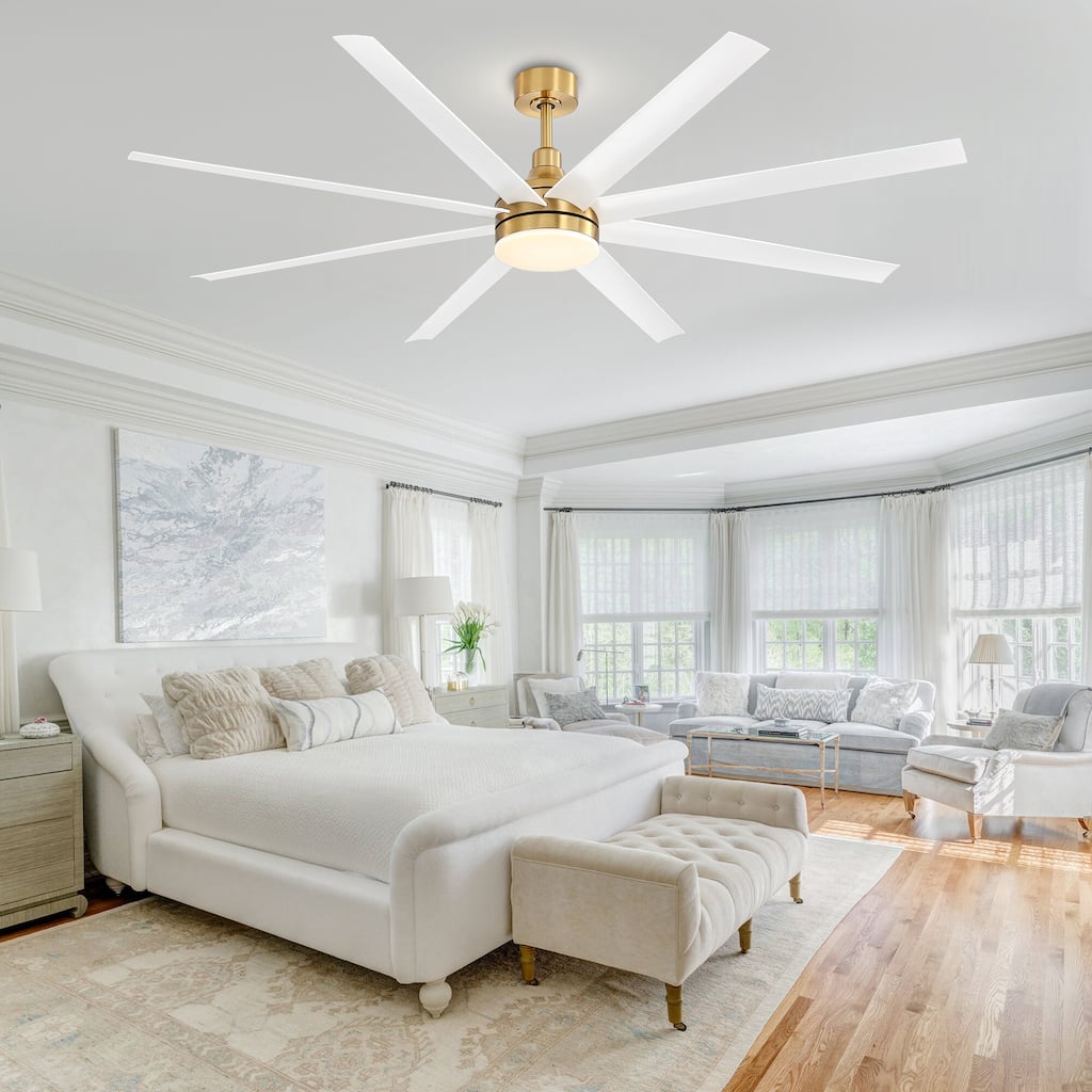 72" Large Ceiling Fans with LED Light Remote Control-8 Blade - 72 Inch