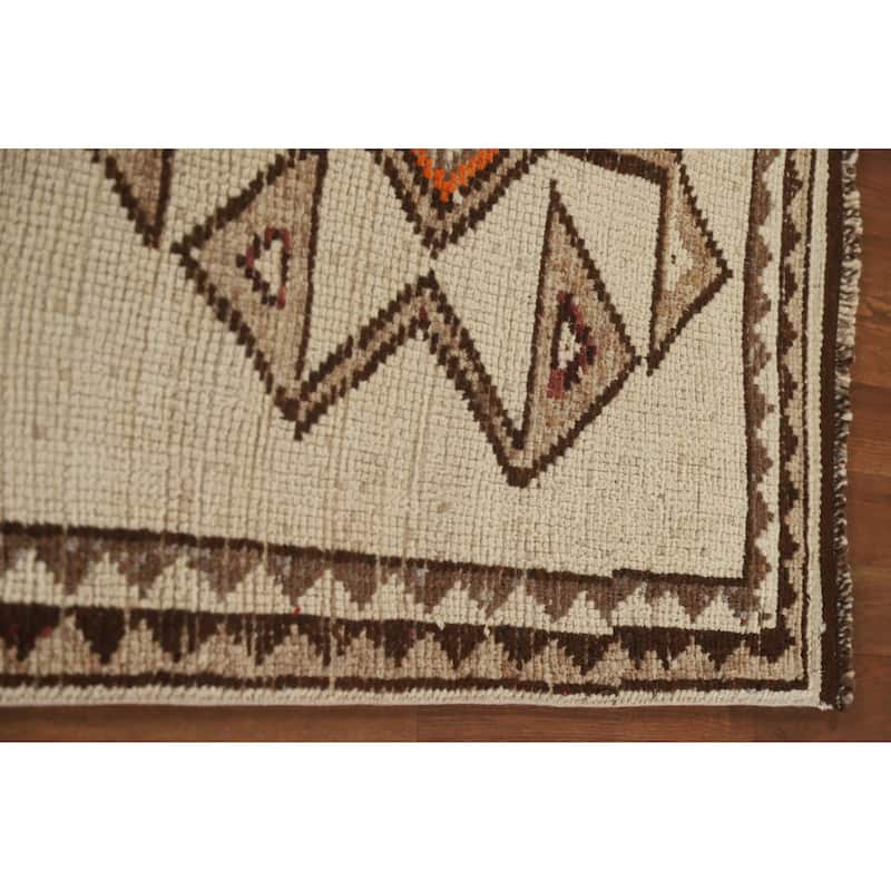 Natural Dye Anatolian Runner Rug Handmade Turkish Wool Carpet - 3'2"x 12'3"