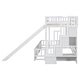 preview thumbnail 7 of 34, Twin Over Full Multifunctional Kids Bunk Bed Frame with Slide, Wooden Loft Bed with Storage Staircase and Guardrails