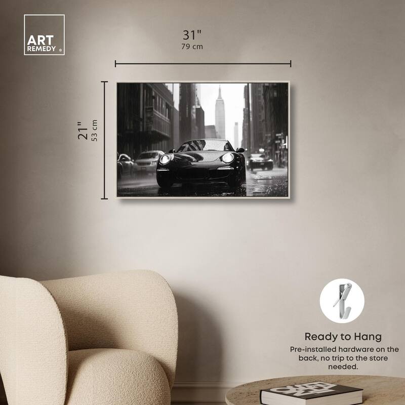 Driving in the Rain NYC Canvas by Art Remedy