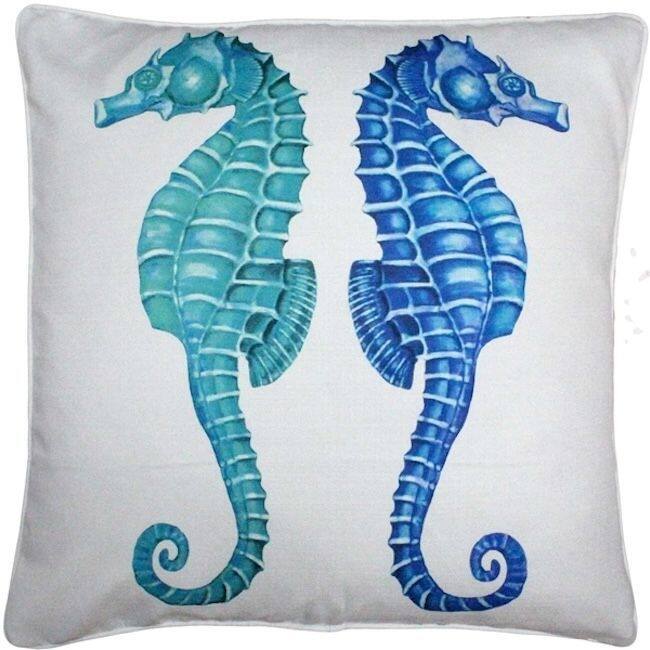 Capri Seahorse Reflect Throw Pillow