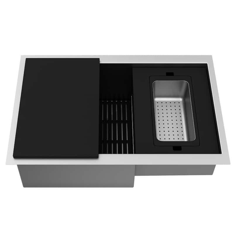 VIGO Hampton Stainless Steel Undermount Workstation Kitchen Sink