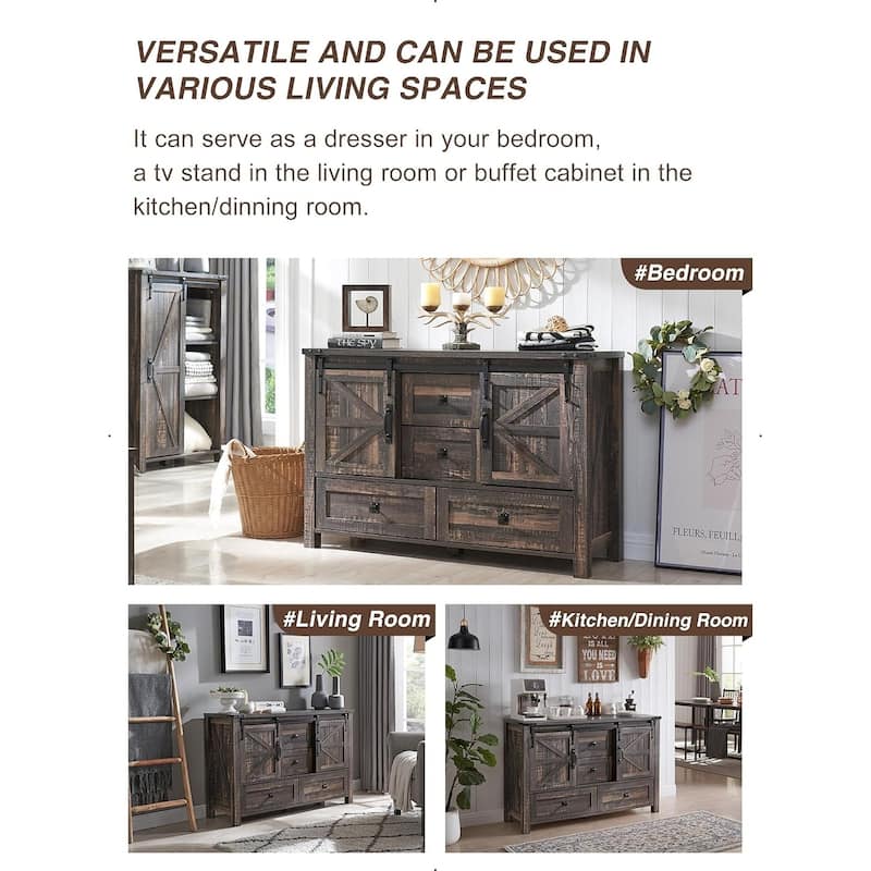 Farmhouse Dresser, Chest of Drawer, Dresser TV Stand, Storage Dresser