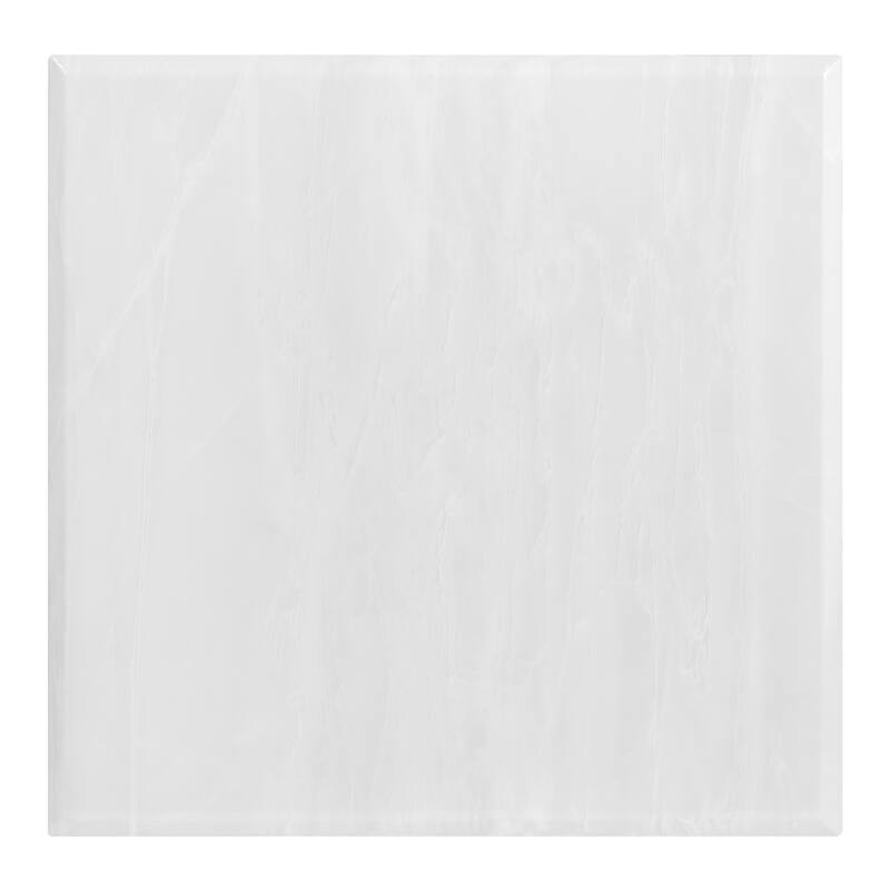 Durante White and Chrome U-Shaped Base Square End Table