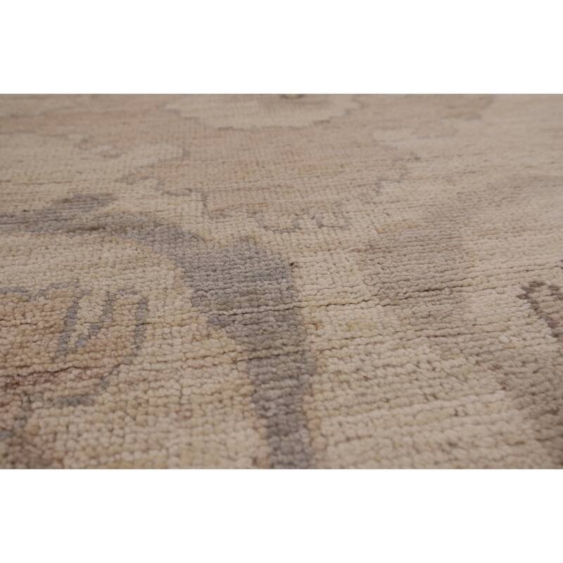 Vegetable Dye Oushak Turkish Rug Handmade Transitional Wool Carpet - 9'0" x 12'7"