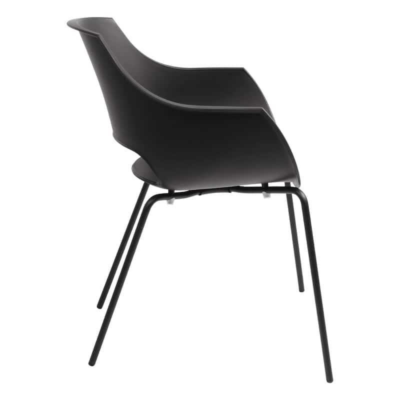 Furnish Theory Urban-ML Pro Indoor/Outdoor Stackable Dining Armchairs Polypropylene Shell & Powder-Coated Steel Legs (Set of 2)