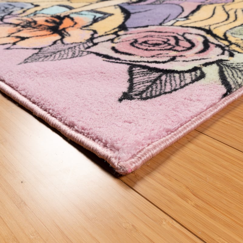 Licensed Disney Pink Princess Party Youth Area Rug - 3' 3" x 4' 5"
