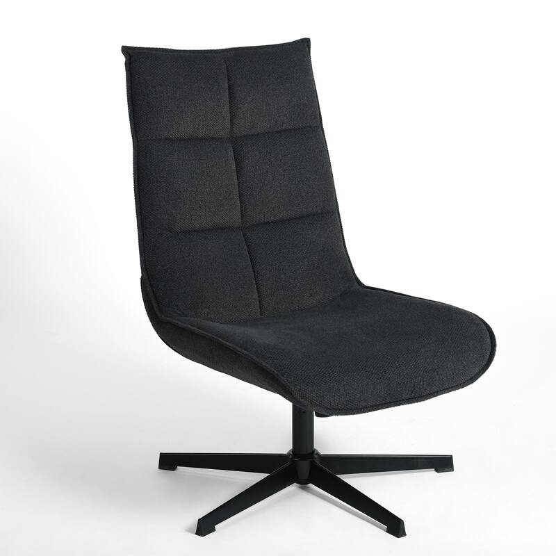 Homy Casa Upholstered Swivel Task Chair with Adjustable Height and High Back for Home Office and Study Use - Grey