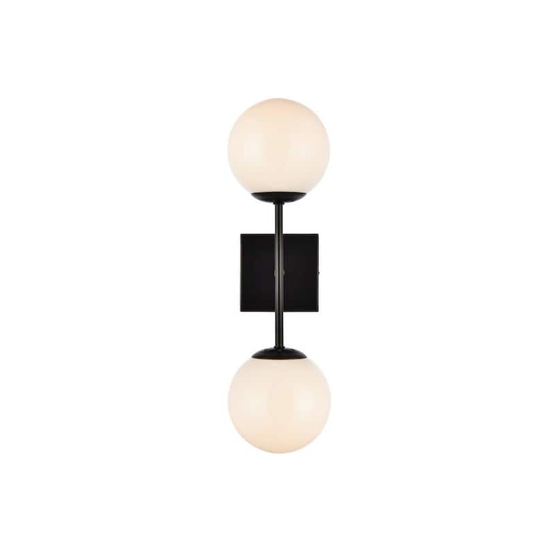 Elegant Lighting LD2358 Neri 2 Light 6" Wide Vanity Light - Black / White