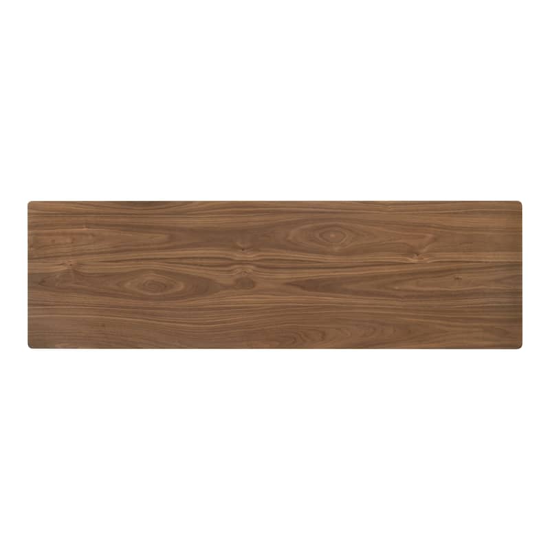 Furniture of America Nallin Mid-Century Modern 5-Piece Walnut Wood Counter Height Dining Table Set