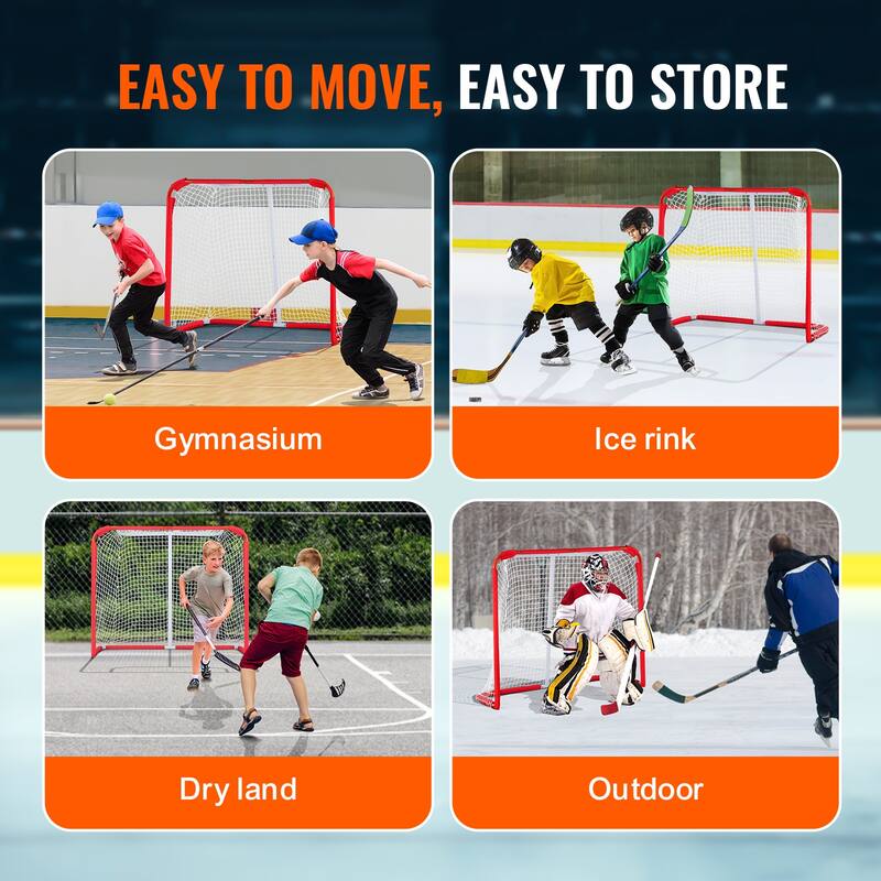 Street Hockey Net Portable Hockey Goal with Net, Easy Assemble