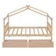 preview thumbnail 8 of 41, Twin Size Wooden House Bed with Drawers