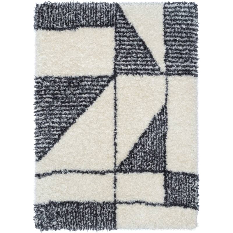 Well Woven Rue Zuni Moroccan Ethnic Modern Area Rug - Ivory Grey - 3' 11" x 5' 3" - Rectangle