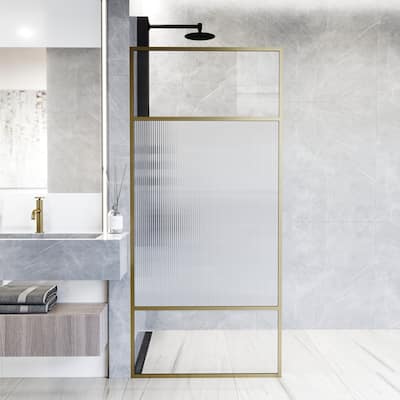 VIGO Essex 34" W x 74" H Framed Fixed Shower Screen