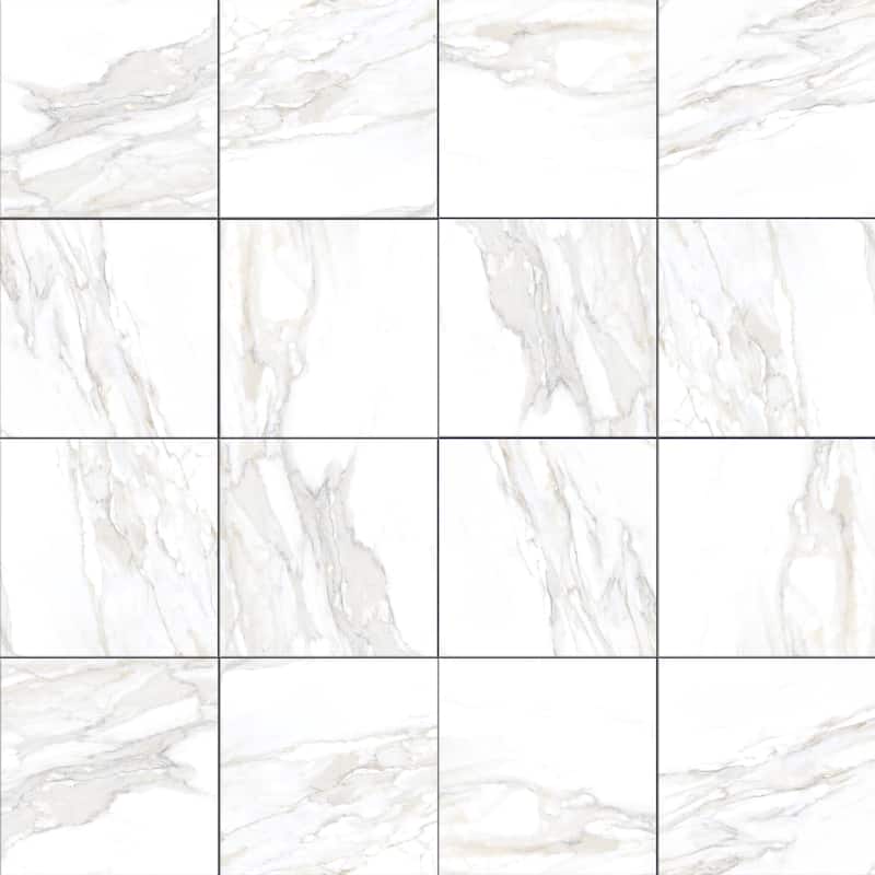 Merola Tile Ella Hill Calacatta 17-3/4" x 17-3/4" Ceramic Floor and Wall Tile - Case (7 Tiles)