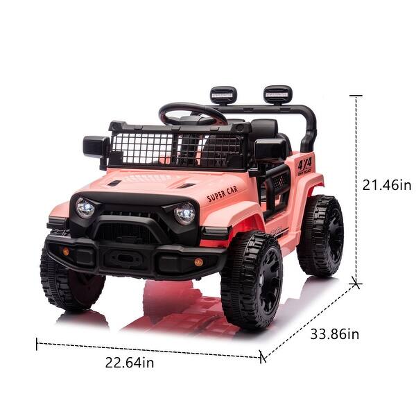 dimension image slide 0 of 3, Four-Wheel Suspension Kids Car with Music System and Parental Remote Control
