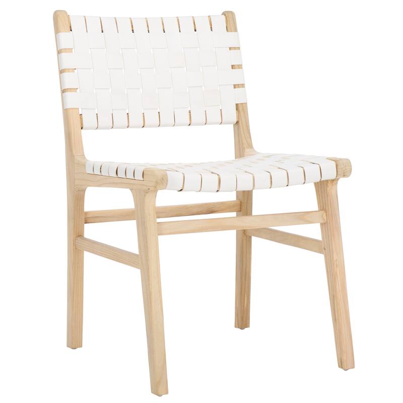 SAFAVIEH Home Taika 18-inch Woven Leather Dining Chair [SET of 2] - 20Wx22Dx33H