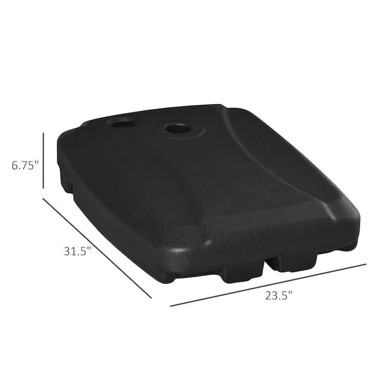 Heavy-Duty Portable Cantilever Umbrella Base with Wheels, Fillable with Water or Sand, Black