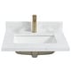 preview thumbnail 64 of 98, Malaga Composite Stone Vanity Top with White Rectangular Sink 25 in. W x 22 in. D - Grain White