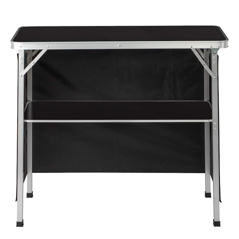 Lightweight Folding Table for Indoor Outdoor Parties and Exhibits - Black