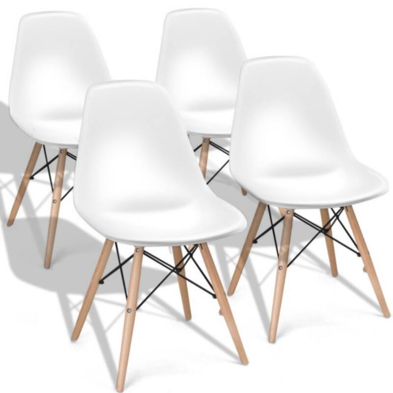 4-Piece Dining Chair Set with ABS Seat and Stylish Beech Wood Legs for Home or Office Use - 22" x 18.5" x 32" (D x W x H)