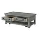 preview thumbnail 5 of 5, Beach House Dove Grey Solid Wood 2-Drawer Coffee Table
