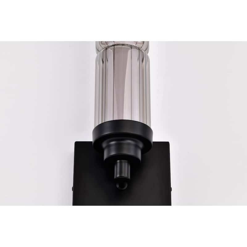 Evander LED Wall Sconce Matte Black Finish Smoked Glass - Matte Black