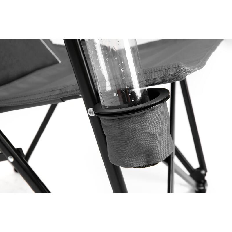 Anmytek Collapsible Padded Camping Chair with Cup Holder High Backrest and Mesh Panel Foldable Outdoor Chair