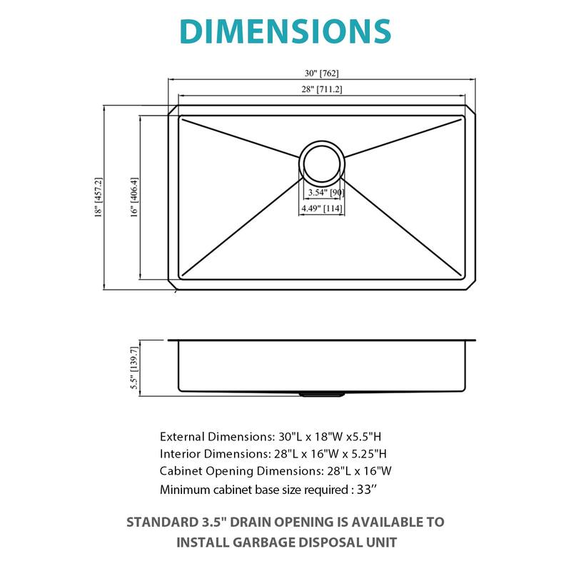Undermount Single Bowl 16 Gauge Stainless Steel Kitchen Sink in Brushed Nickel
