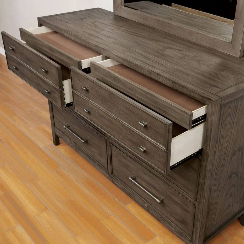 Wria Transitional Grey 2-piece 6-Drawer Dresser and Mirror Set by Furniture of America