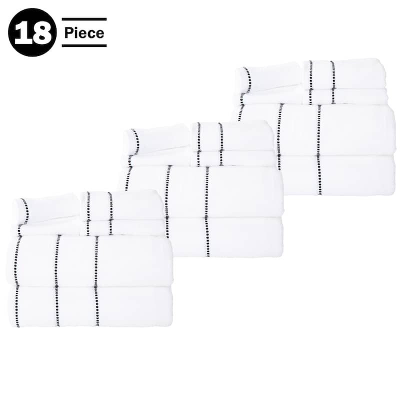 Quick Dry Towel Set - Absorbent Cotton Bathroom Accessories with Bath Towels, Hand Towels, and Wash Cloths by Lavish Home