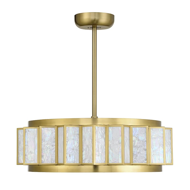 Warm Brass LED Fan D'Lier from the Gideon Collection - Warm Brass
