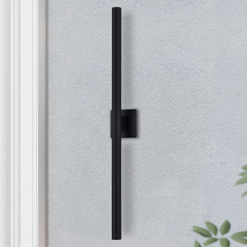 C Cattleya 2-Light Matte Black Dimmable Modern LED Outdoor Wall Sconce
